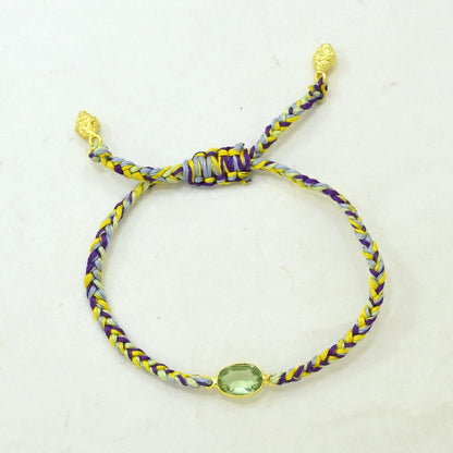 Hand-Woven Braided Bracelet - Prasiolite