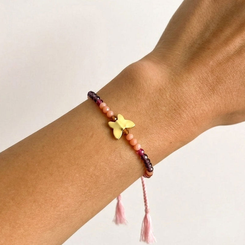 peach moonstone garnet beaded gemstone