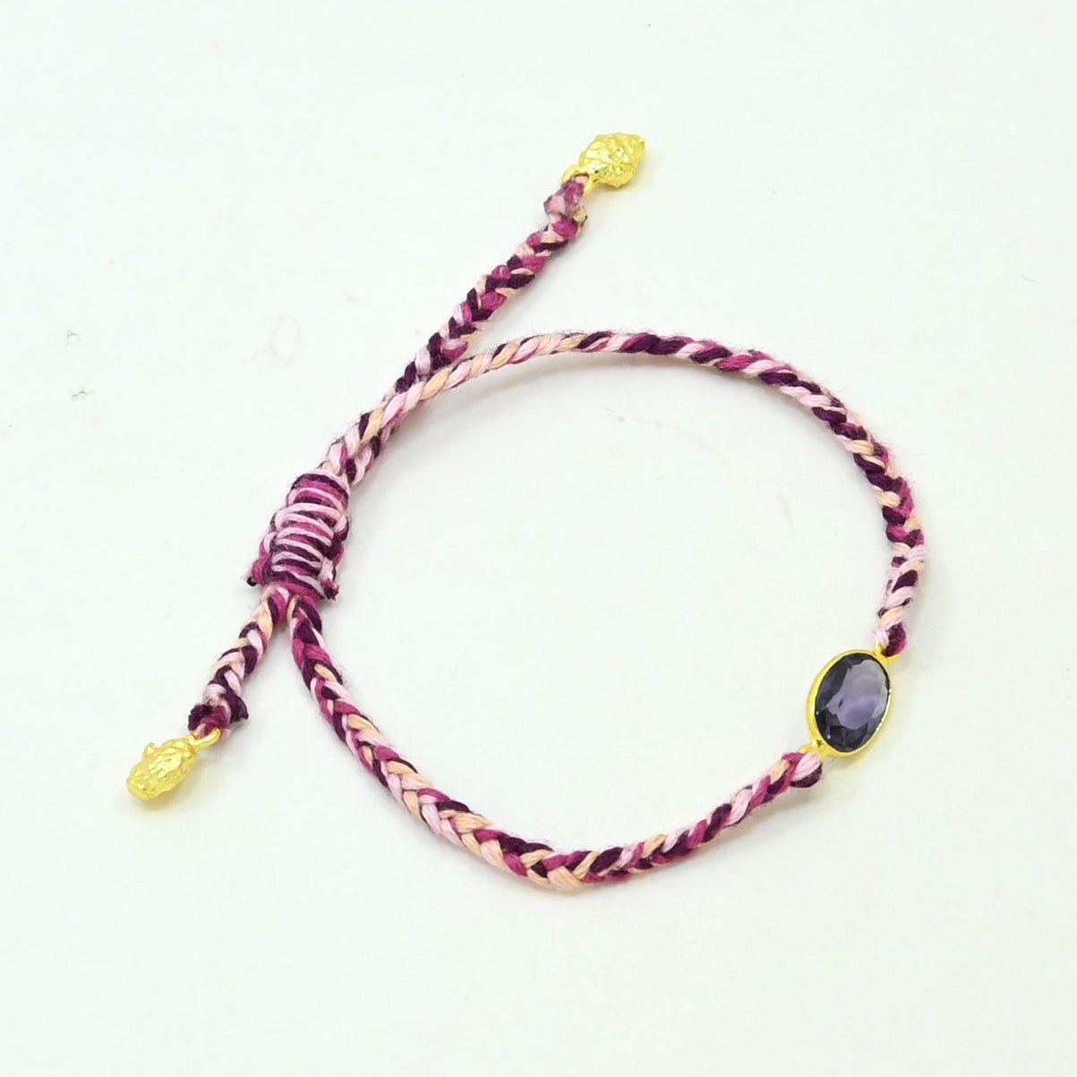braided tanzanite bracelet gold plated