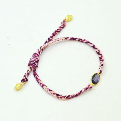 braided tanzanite bracelet gold plated