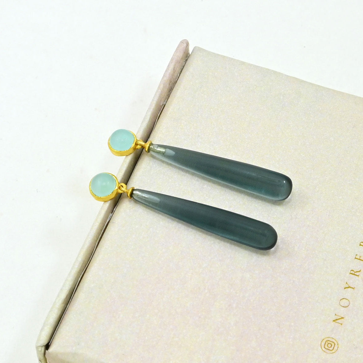 Aquamarine London Blue Topaz Earring gold plated silver 925