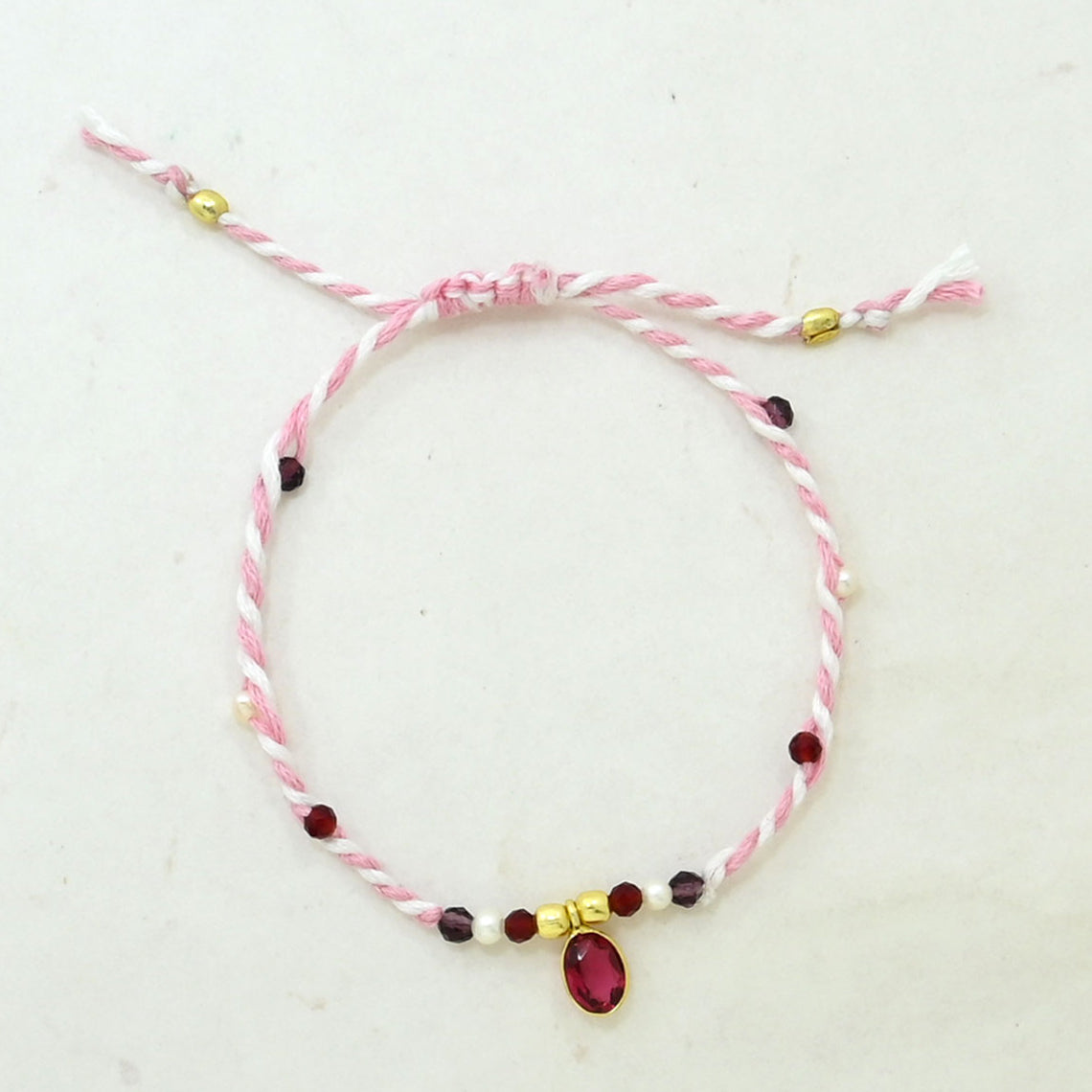 pink tourmaline pearl bracelet