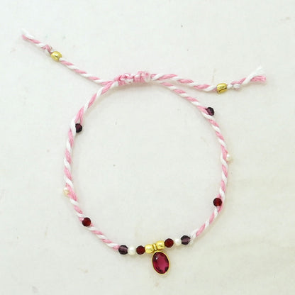 pink tourmaline pearl bracelet