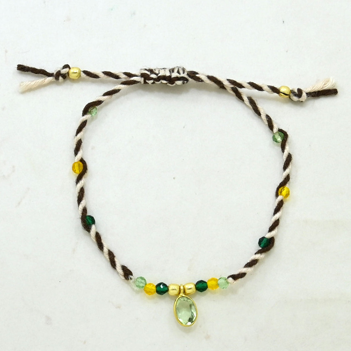 Braided bracelet green amethyst